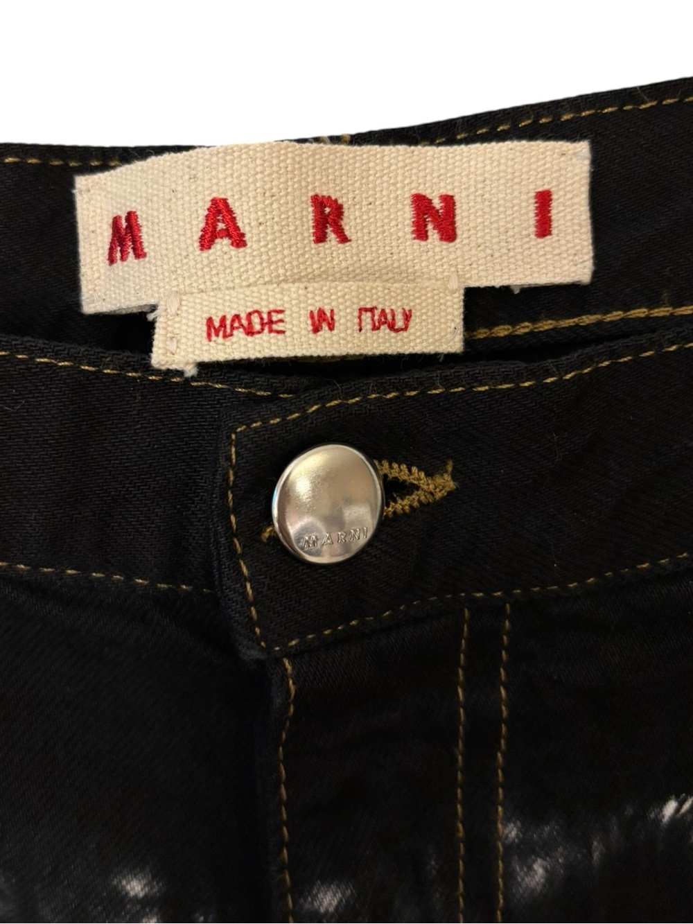 Marni Black Tie-Dye Garment-Dyed Bull Denim Flare Jeans IT 42 Italy - Picture 4 of 10